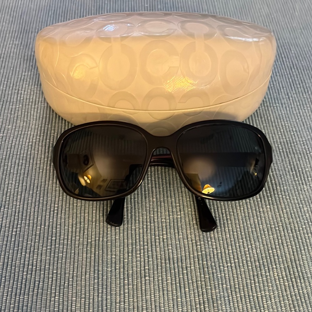 Coach Sunglasses with Case - Dark Purple frame - Black lenses